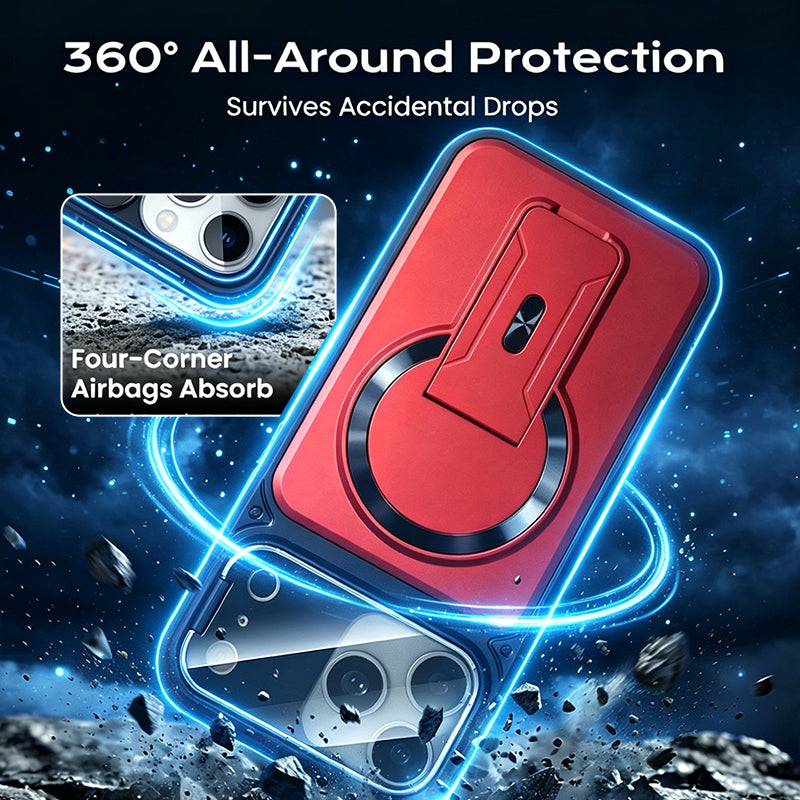 Multifunctional Lens Protection Case with Invisible Stand & Camera Protection for iPhone