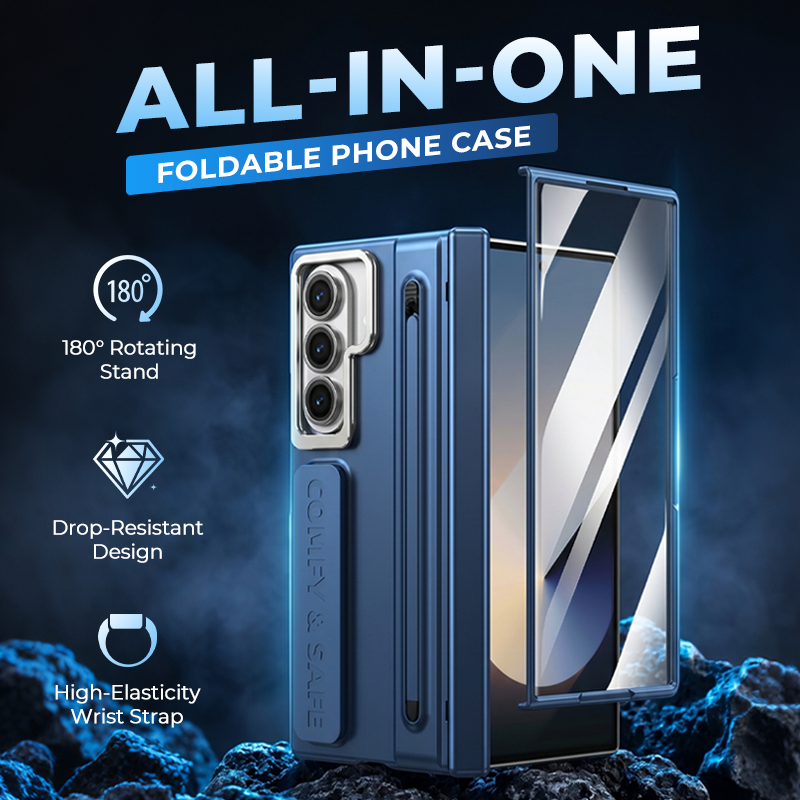 Premium Foldable Phone Case with Built-in Stand & Pen Holder
