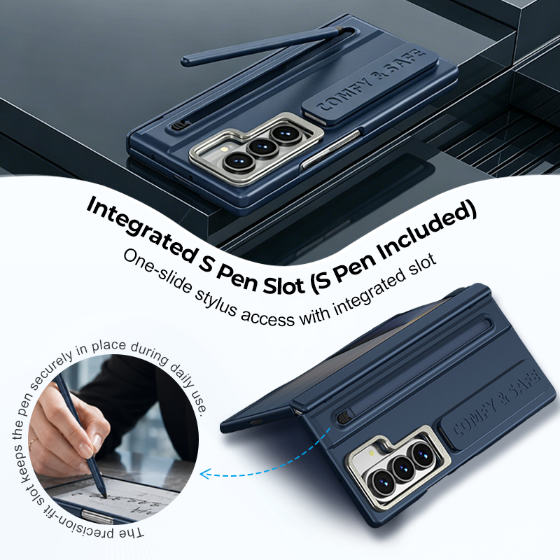 Premium Foldable Phone Case with Built-in Stand & Pen Holder