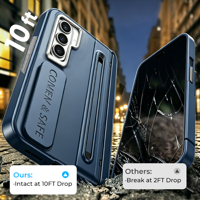 Premium Foldable Phone Case with Built-in Stand & Pen Holder