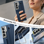 Premium Foldable Phone Case with Built-in Stand & Pen Holder
