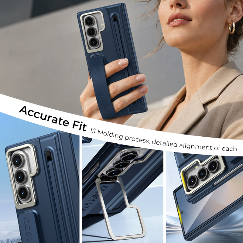 Premium Foldable Phone Case with Built-in Stand & Pen Holder
