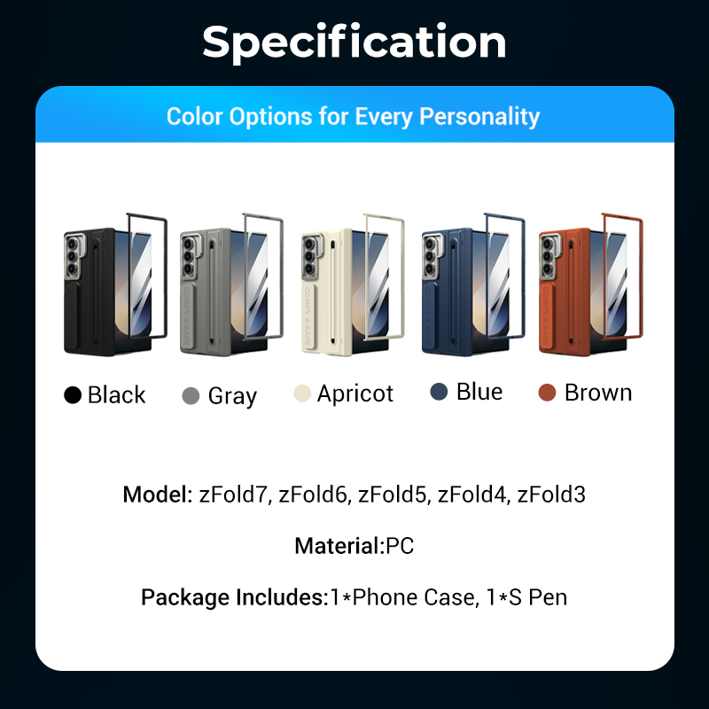 Premium Foldable Phone Case with Built-in Stand & Pen Holder
