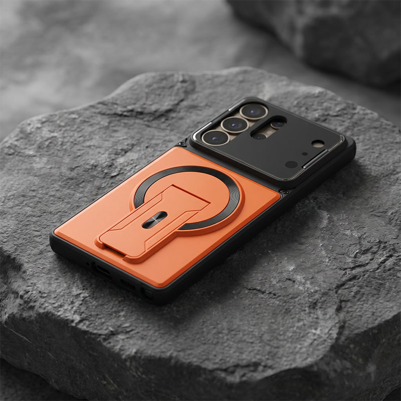 Multifunctional Magnetic Case with Invisible Stand & Camera Protection for Samsung S Series