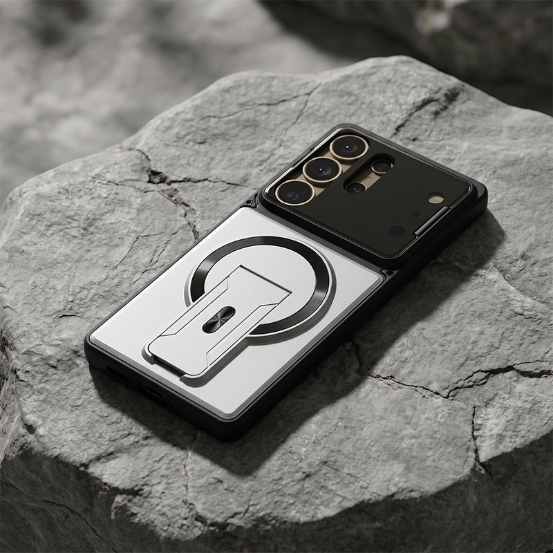 Multifunctional Magnetic Case with Invisible Stand & Camera Protection for Samsung S Series